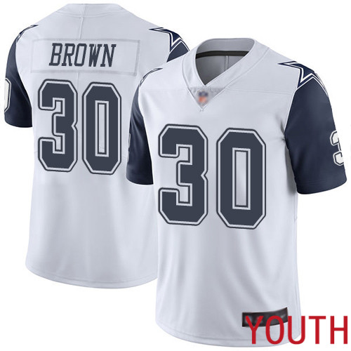 Youth Dallas Cowboys Limited White Anthony Brown #30 Rush Vapor Untouchable NFL Jersey->youth nfl jersey->Youth Jersey